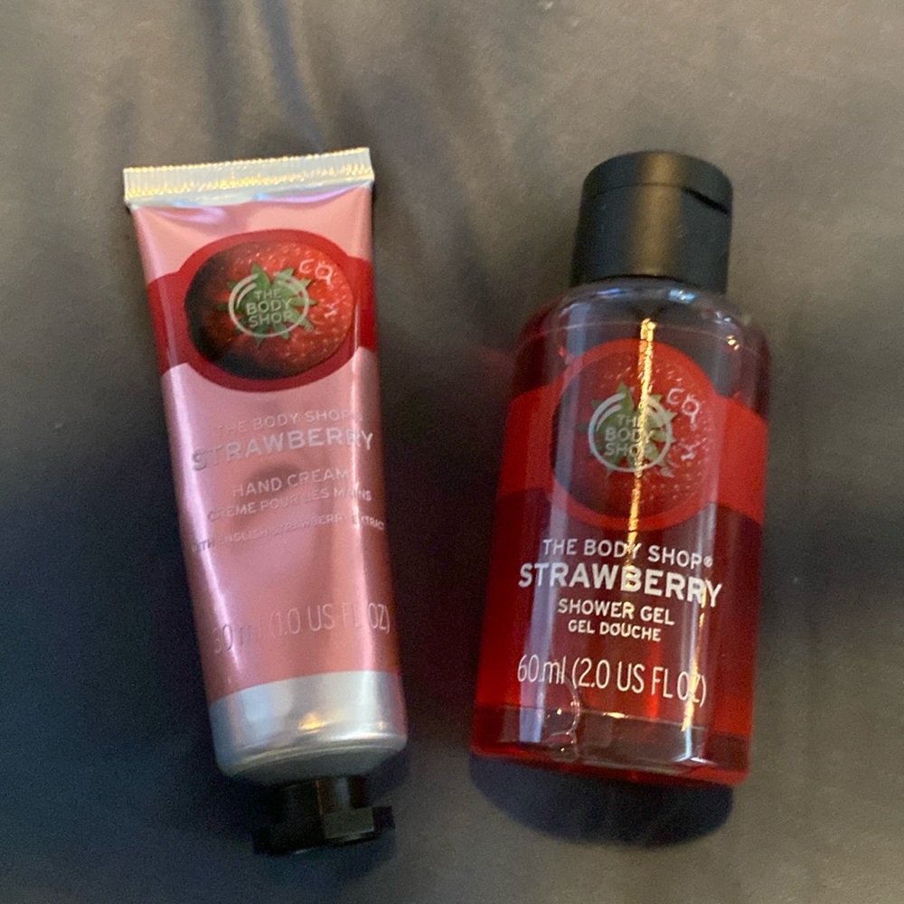 The Body Shop Strawberry Hand Cream and Shower Gel set